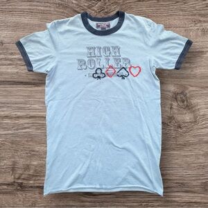 Y2K Abercrombie & Fitch Ringer Tee High Roller Graphic Shirt Mens Small